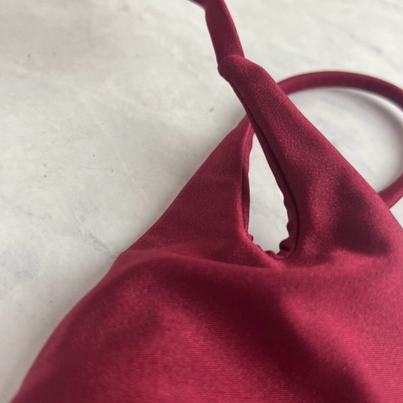 GIGI C Burgundy Triangle String Bikini Top - Picture 13 of 13